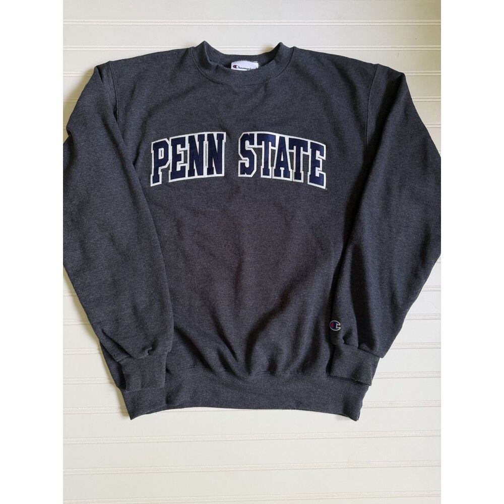 Champion Penn State Nittany Lions Embroidered Crewneck Sweatshirt Gray Medium